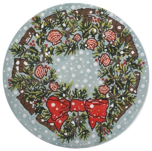 Shell Wreath Painted Canvas Susan Wallace Barnes  - 1