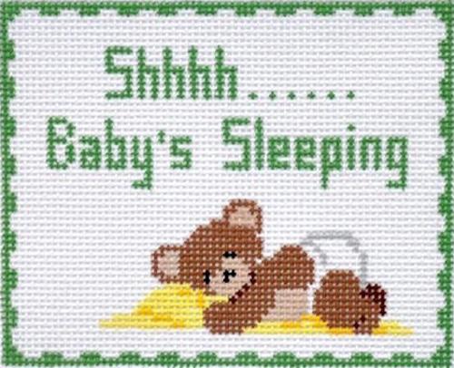 Shhhh... Baby's Sleeping Painted Canvas Susan Roberts Needlepoint Designs Inc.  - 1