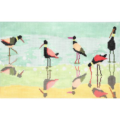 Shorebirds Painted Canvas Birds of a Feather  - 1