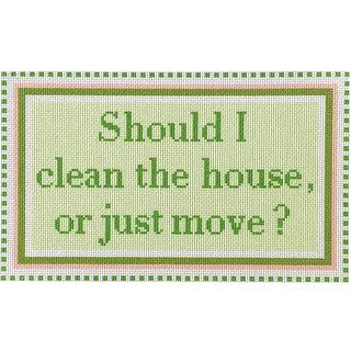 Should I Clean the House or Just Move   Green/Pink Kit Kits Needlepoint To Go 
