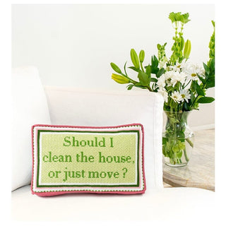 Should I Clean the House or Just Move   Green/Pink Kit Kits Needlepoint To Go 
