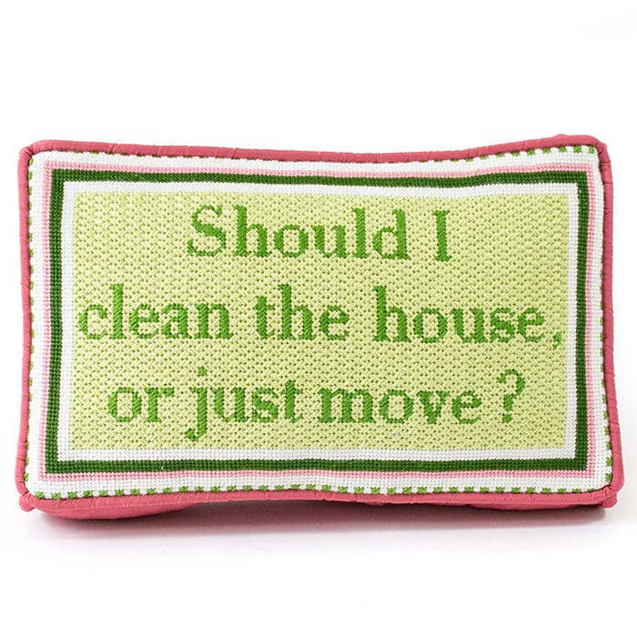Should I Clean the House or Just Move   Green/Pink Kit Kits Needlepoint To Go 
