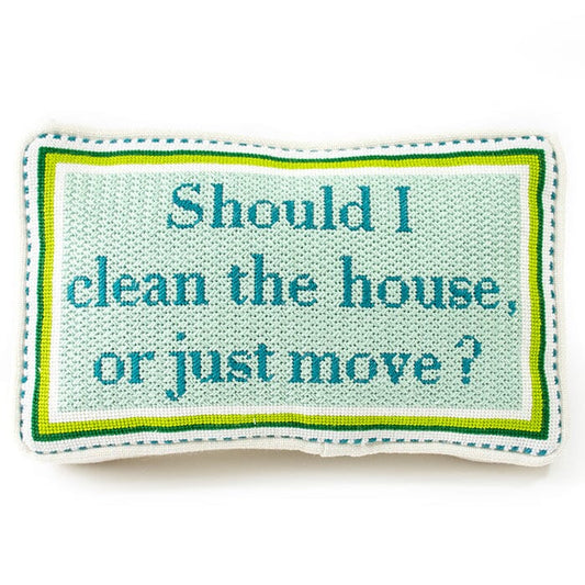 Should I Clean the House or Just Move - Green/Turquoise Kit Kits Needlepoint To Go 
