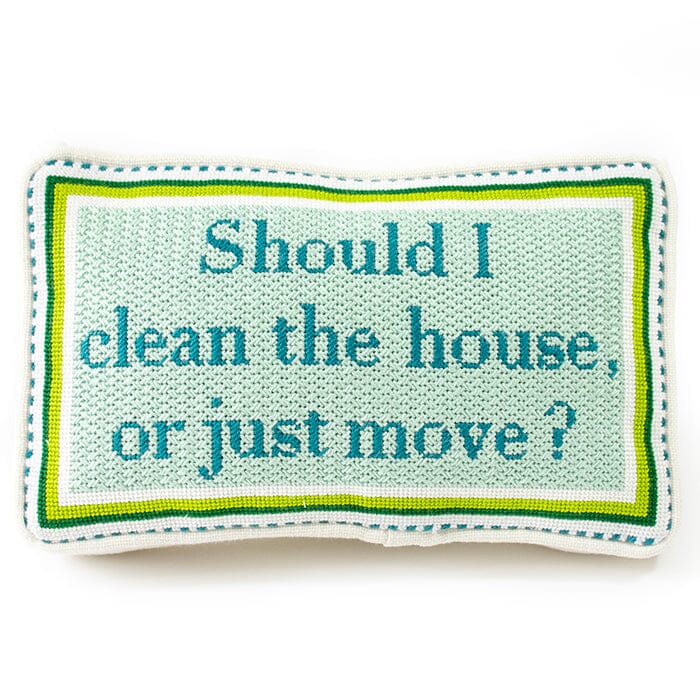 Should I Clean the House or Just Move   Green/Turquoise Kit Kits Needlepoint To Go 
