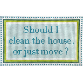 Should I Clean the House or Just Move   Green/Turquoise Kit Kits Needlepoint To Go 
