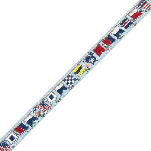 Signal Flag Belt Painted Canvas Cooper Oaks Design  - 1