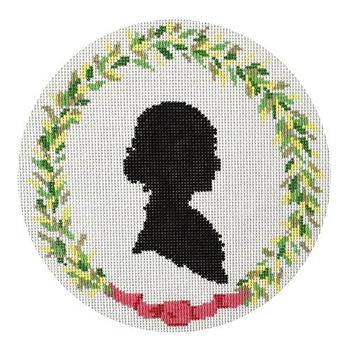 Silhouette & Wreath Painted Canvas The Plum Stitchery  - 1