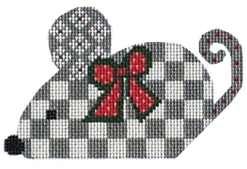 Silver Checkered Mouse Painted Canvas Danji Designs  - 1