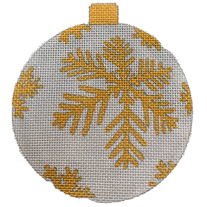 Silver with Gold Snowflake Painted Canvas All About Stitching/The Collection Design 