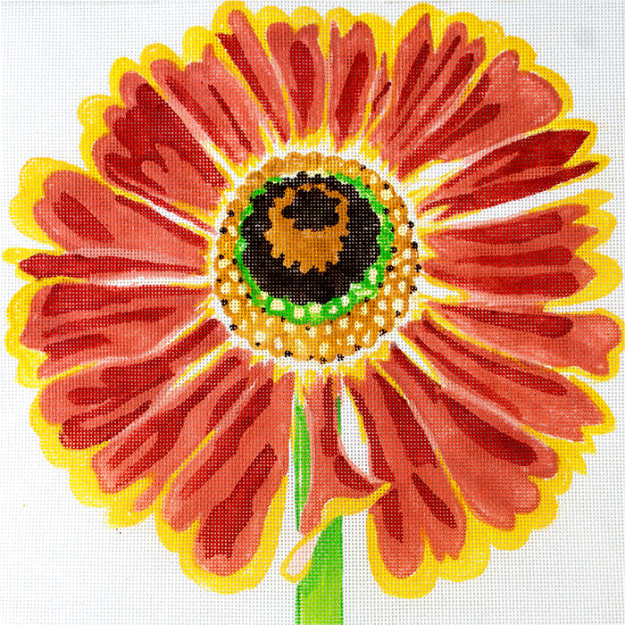 Simple Flower   Button Flower Painted Canvas Jean Smith  - 1