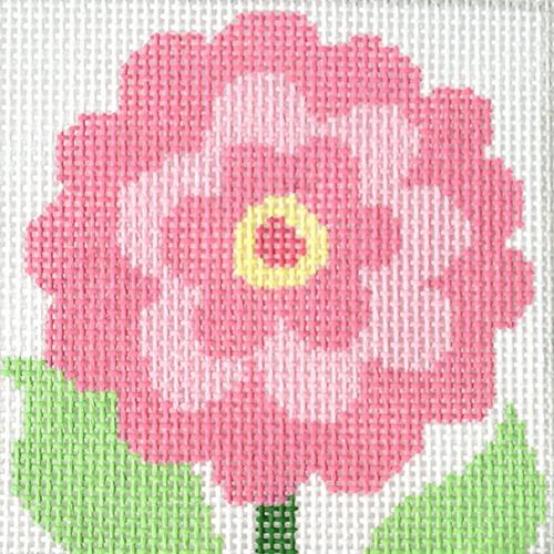 Simple Flower Coaster   Zinnia Painted Canvas Jean Smith  - 1