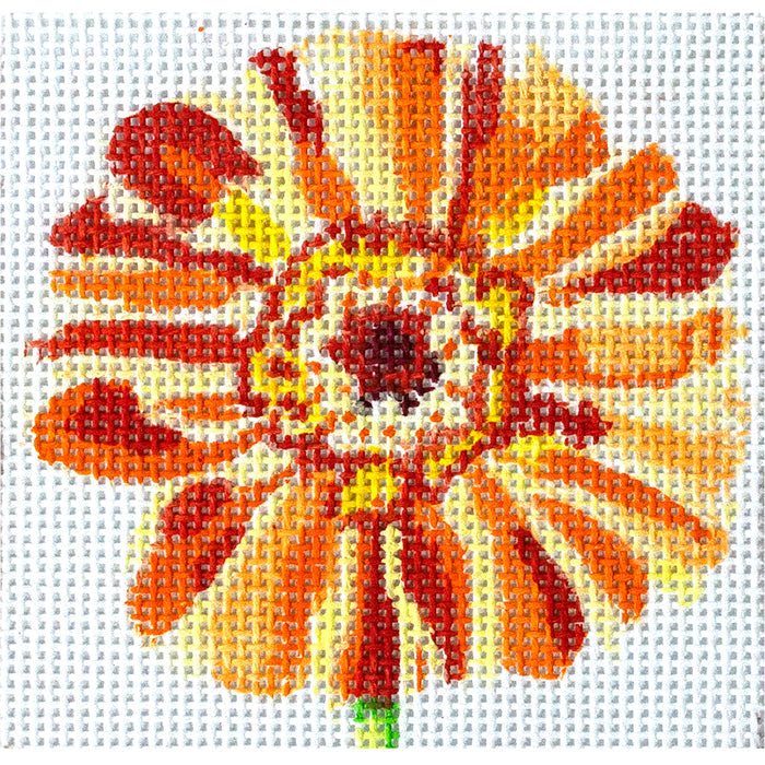 Simply Flowers Orange Zinnia JS Painted Canvas Jean Smith 
