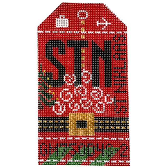 Sint Niklaas STN Retro Travel Tag p Hedgehog Needlepoint  - 1