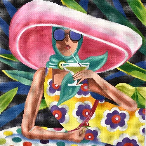 Sipping Cocktail Painted Canvas Colors of Praise  - 1