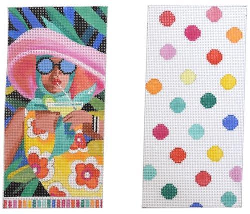 Sipping Cocktails Eyeglass Case Painted Canvas Colors of Praise  - 1
