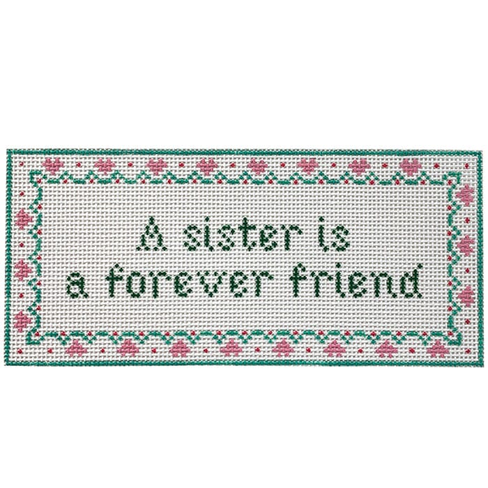 Sisters are Forever Painted Canvas All About Stitching/The Collection Design 