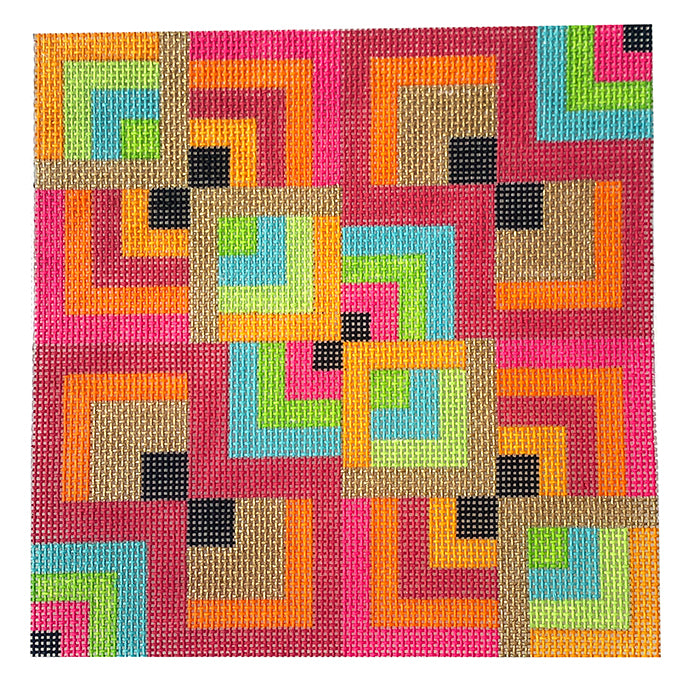 Sizzle Maze Painted Canvas Eye Candy Needleart 
