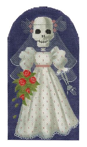 Skeleton Bride Painted Canvas Labors of Love Needlepoint  - 1