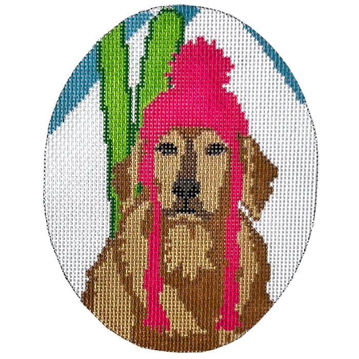 Ski Bunny Dog Painted Canvas CBK Needlepoint Collections 