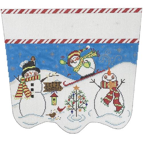 Ski Day Stocking Topper Painted Canvas The Meredith Collection 