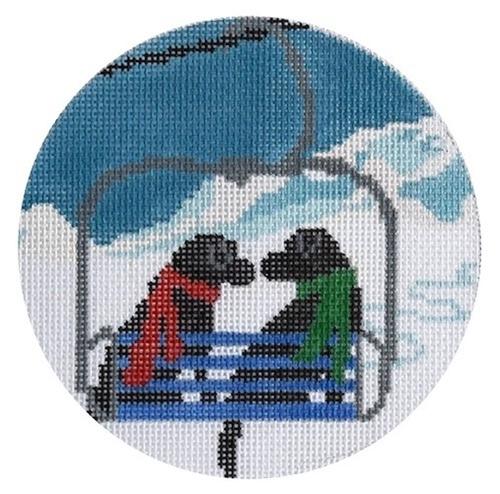 Ski Lift Love Painted Canvas CBK Needlepoint Collections 