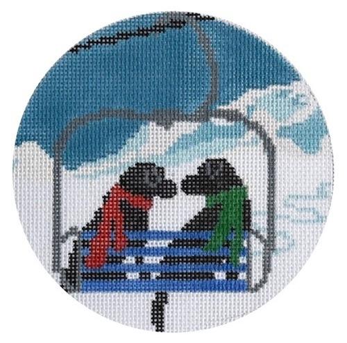 Ski Lift Love Painted Canvas CBK Needlepoint Collections 
