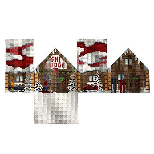 Ski Lodge on 13 Mesh Painted Canvas Susan Roberts Needlepoint Designs Inc. 