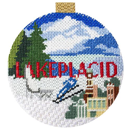 Ski Resorts - Lake Placid with Stitch Guide Painted Canvas Kirk & Bradley 