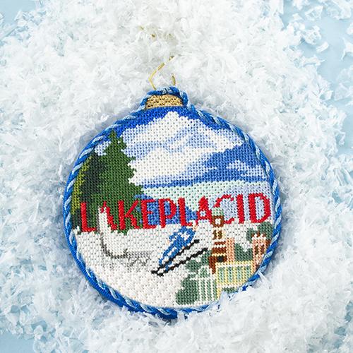 Ski Resorts - Lake Placid with Stitch Guide Painted Canvas Kirk & Bradley 
