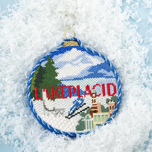 Ski Resorts   Lake Placid with Stitch Guide Painted Canvas Kirk & Bradley 
