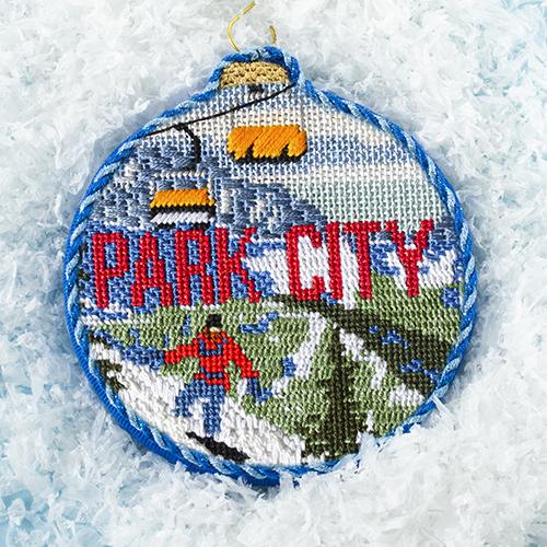 Ski Resorts - Park City with Stitch Guide Painted Canvas Kirk & Bradley 