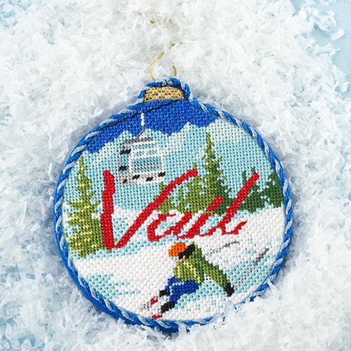 Ski Resorts   Vail with Stitch Guide Painted Canvas Kirk & Bradley 
