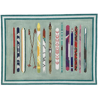 Ski Tips Up Painted Canvas Alice & Blue 
