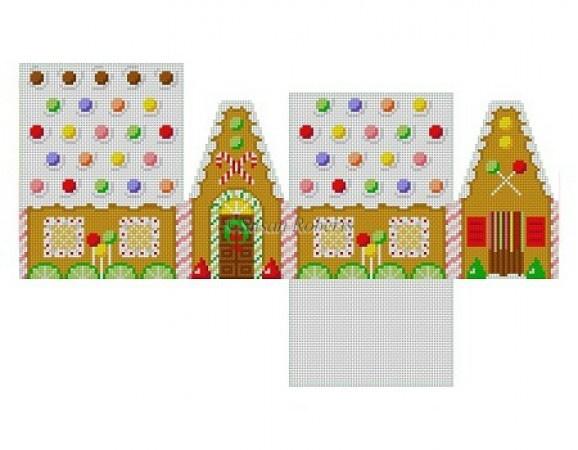 Skittles & Lime Slices Gingerbread House on 18 Painted Canvas Susan Roberts Needlepoint Designs Inc. 