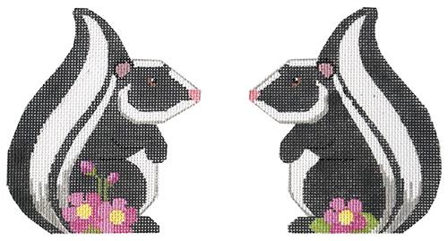 Skunk Two Sided Painted Canvas Labors of Love Needlepoint 
