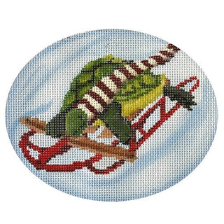 Sledding Turtle Painted Canvas Scott Church Creative 
