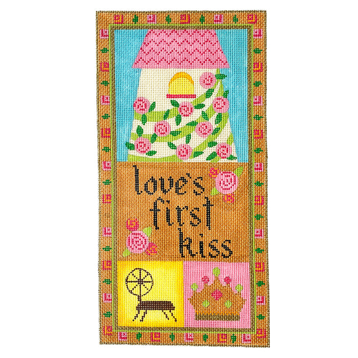 Sleeping Beauty Collage Painted Canvas Eye Candy Needleart 
