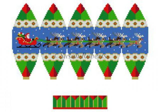 Sleigh and Reindeer Hot Air Balloon on 18 Painted Canvas Susan Roberts Needlepoint Designs Inc.  - 1