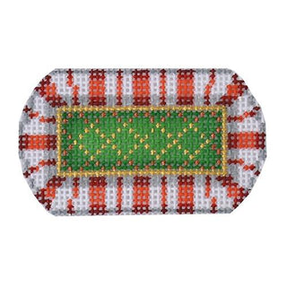 Sleigh Candy Cane Stripes Painted Canvas Burnett & Bradley 
