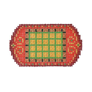 Sleigh Checkered Pattern Painted Canvas Burnett & Bradley 
