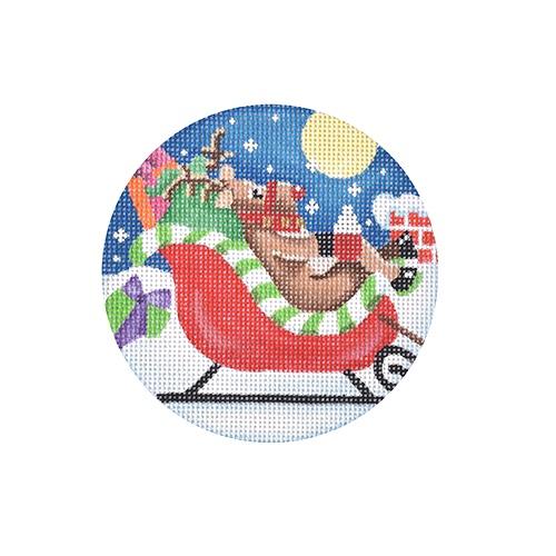 Sleigh Chillin' Reindeer Painted Canvas Pepperberry Designs  - 1