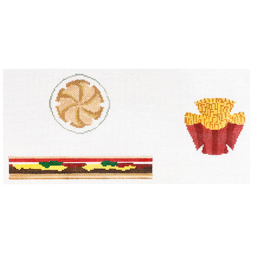Slider with Small Fries Painted Canvas Petite Sweets  - 1