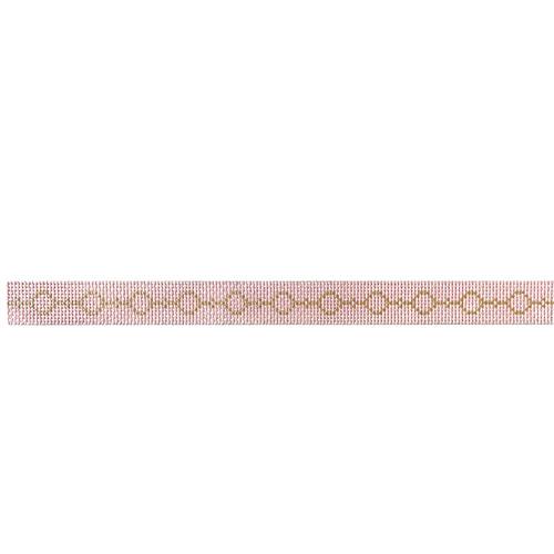 Slim Cuff   Gold Circles on Light Pink Painted Canvas The Plum Stitchery  - 1