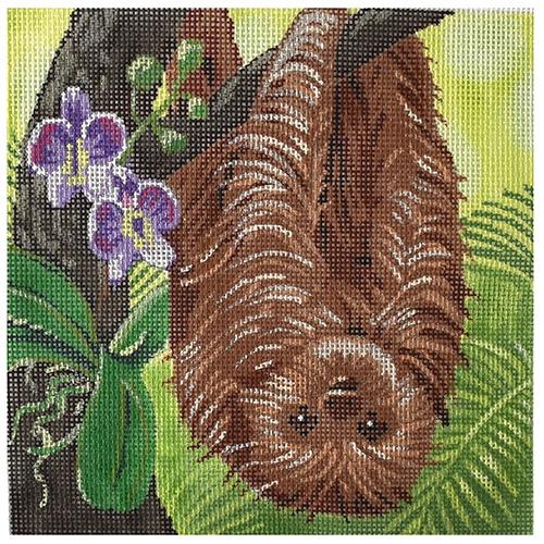 Sloth Painted Canvas Labors of Love Needlepoint 