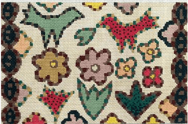 Small Country Applique Painted Canvas Birds of a Feather  - 1