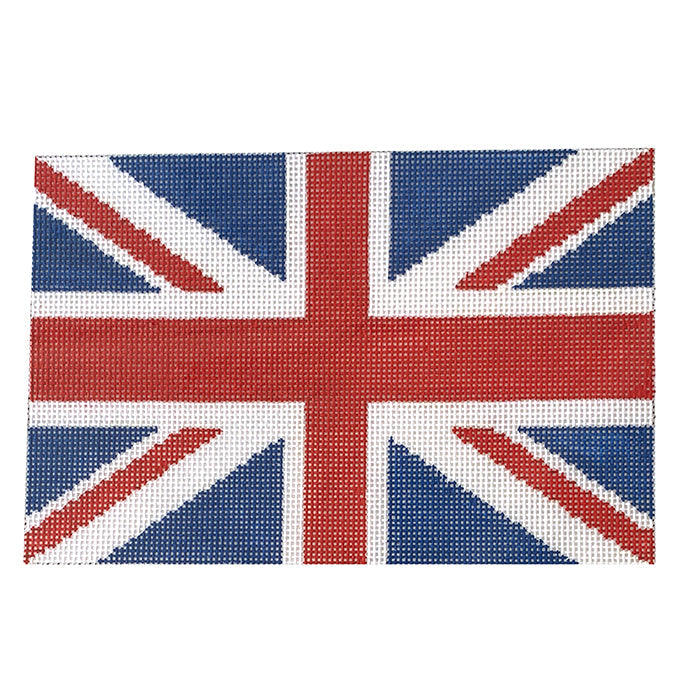 Small Flat Union Jack - Red Painted Canvas Kimberly Ann Needlepoint 