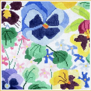 Small Pansy Garden #2 Painted Canvas Jean Smith  - 1