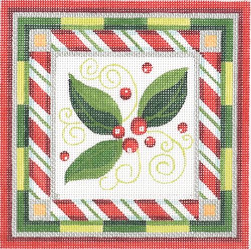 Small Peppermint Berries Painted Canvas Raymond Crawford Designs 