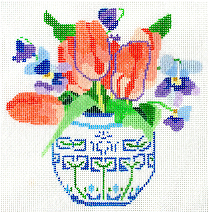 Small Spring Tulips Painted Canvas Jean Smith  - 1