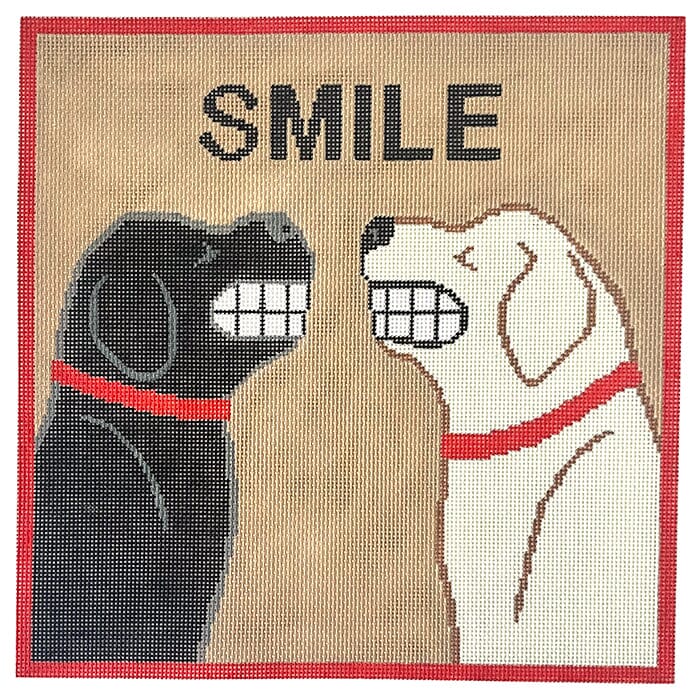 SMILE Painted Canvas Susan Battle Needlepoint  - 1